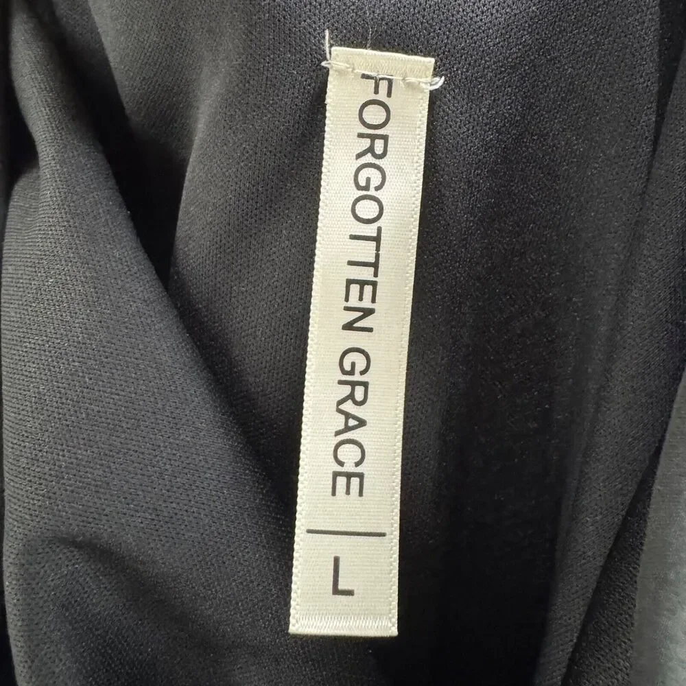 Forgotten Grace Nordstrom Skirt Womens L Black Midi Pencil Flounced Lined New